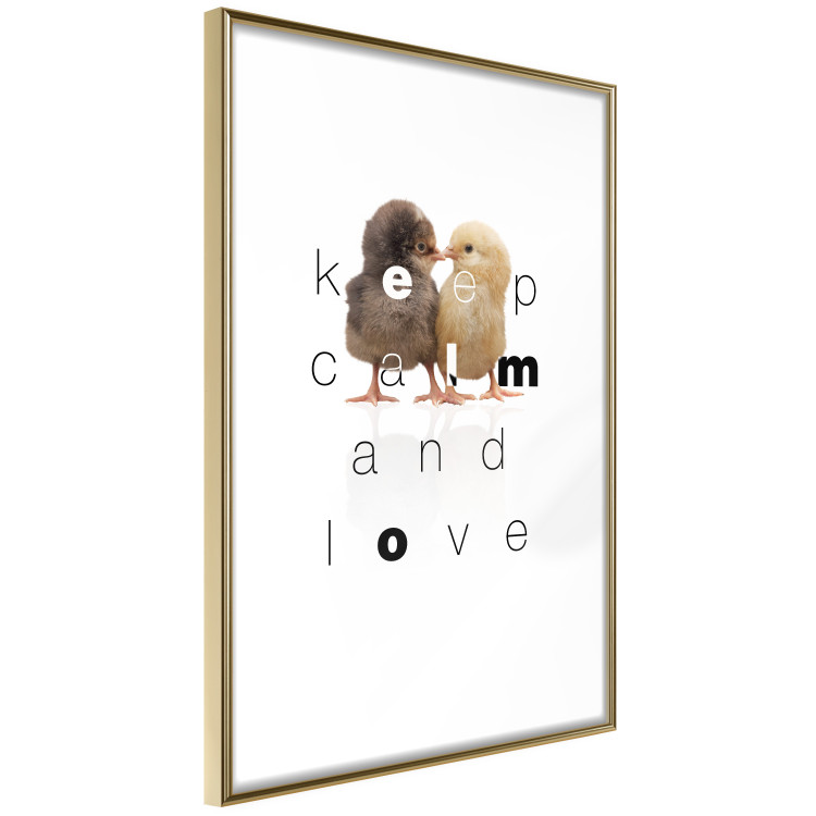 Wall Poster Keep Calm and Love - romantic chicken couple with English text 125269 additionalImage 6
