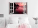 Canvas Print View of the lake - view from the window on the sun on the sun, the sun sparkling various shades of pink and violet 125769 additionalThumb 3