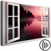 Canvas Print View of the lake - view from the window on the sun on the sun, the sun sparkling various shades of pink and violet 125769 additionalThumb 6