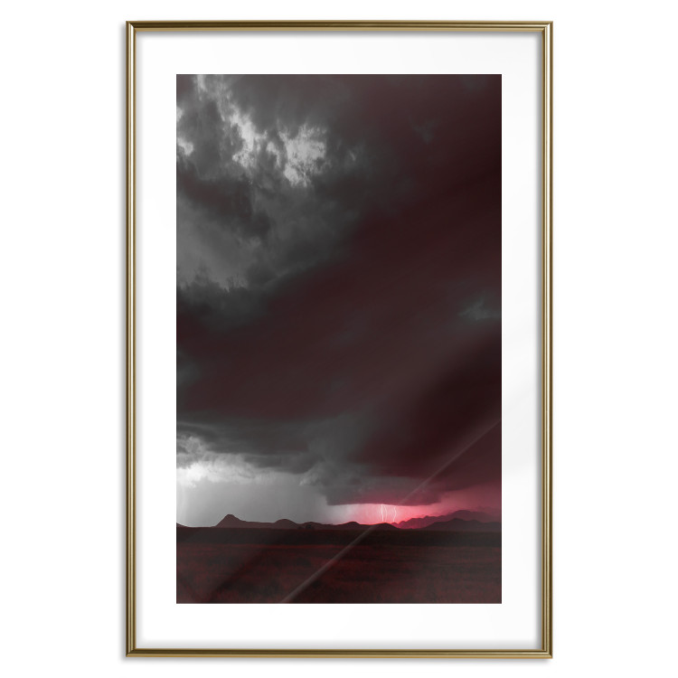 Wall Poster Restlessness - landscape with dark clouds against a stormy lightning background 125869 additionalImage 14