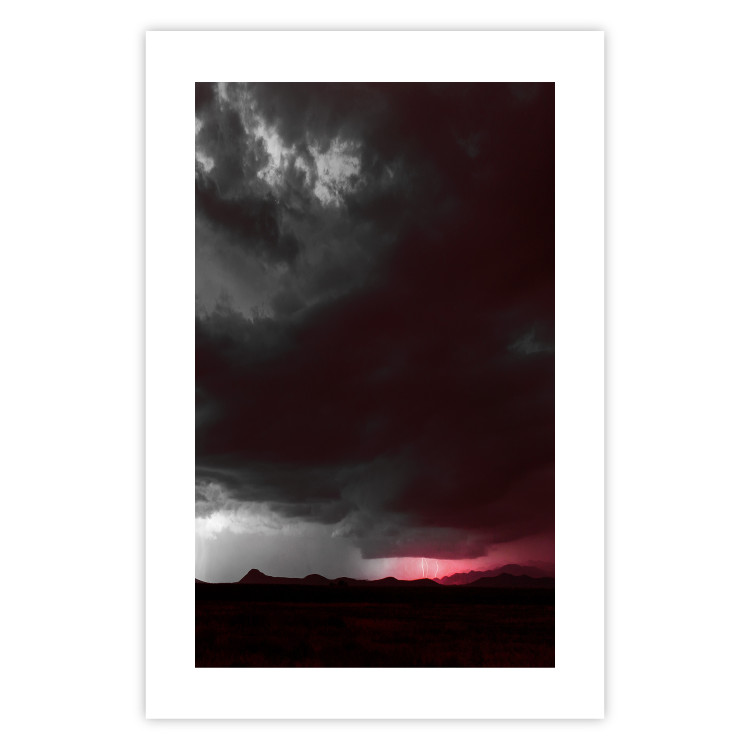Wall Poster Restlessness - landscape with dark clouds against a stormy lightning background 125869 additionalImage 19