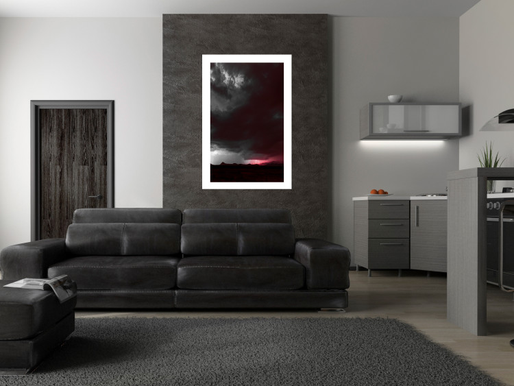 Wall Poster Restlessness - landscape with dark clouds against a stormy lightning background 125869 additionalImage 2