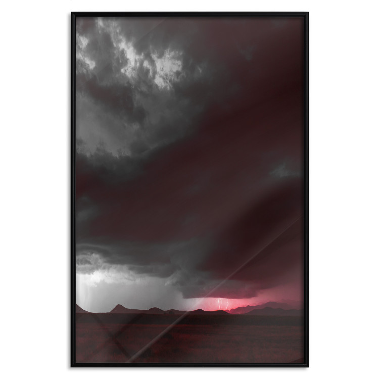 Wall Poster Restlessness - landscape with dark clouds against a stormy lightning background 125869 additionalImage 18
