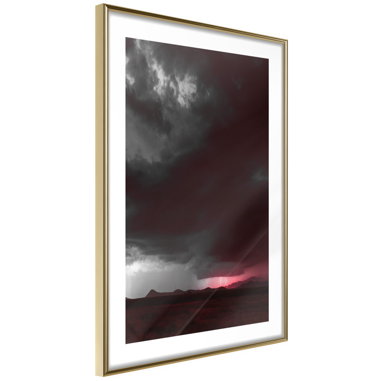 Wall Poster Restlessness - landscape with dark clouds against a stormy lightning background 125869 additionalImage 6