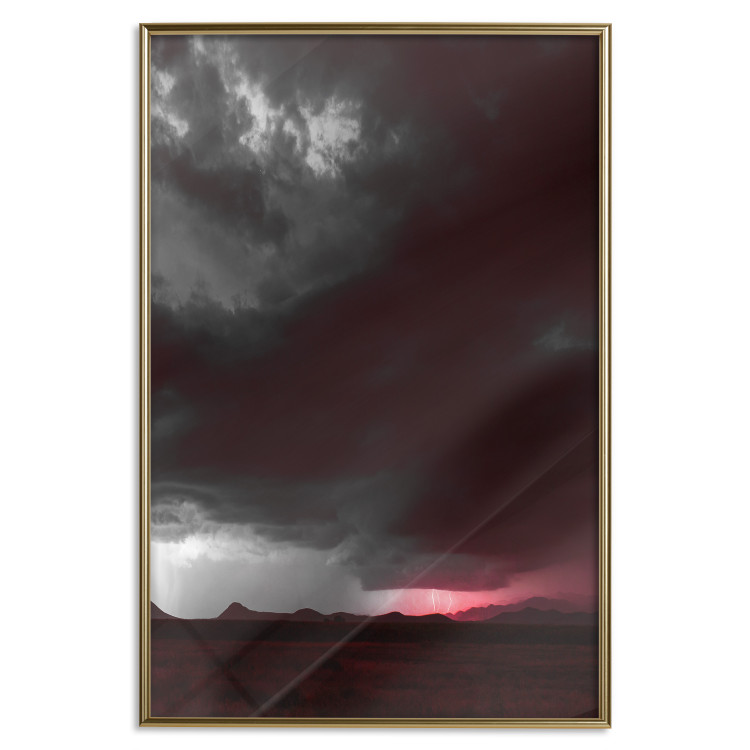 Wall Poster Restlessness - landscape with dark clouds against a stormy lightning background 125869 additionalImage 16