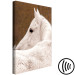Canvas White horse sideways - photo fragment with animal on brown background 126869 additionalThumb 6