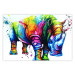 Wall Poster Colorful Rhinoceros - abstract multicolored animal on a white background 126969