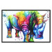 Wall Poster Colorful Rhinoceros - abstract multicolored animal on a white background 126969 additionalThumb 16