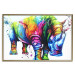 Wall Poster Colorful Rhinoceros - abstract multicolored animal on a white background 126969 additionalThumb 17