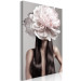 Canvas Art Print Blossom Head (4-part) - eclectic fantasy with a woman and peony 127269 additionalThumb 2