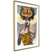 Poster Tiger Eye - abstract woman in tiger outfit on gray background 127869 additionalThumb 7