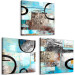 Canvas Art Print Cold Abstraction (3-part) - abstract patterns in winter colors 128769 additionalThumb 2