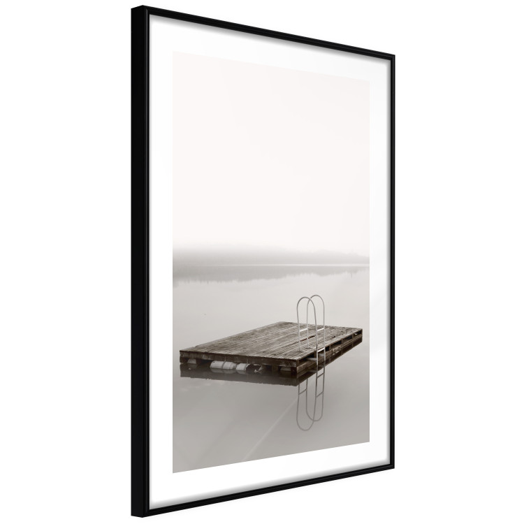 Wall Poster Dive In - board with a ladder in the middle of a lake amidst white glare 130269 additionalImage 6