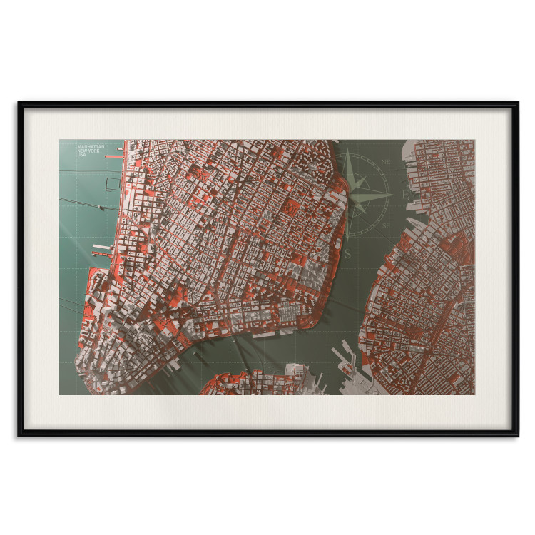 Poster Let's Meet in Manhattan - map fragment of New York City 131769 additionalImage 19
