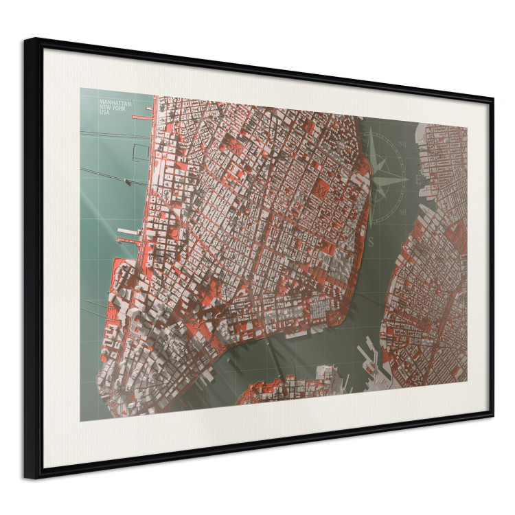 Poster Let's Meet in Manhattan - map fragment of New York City 131769 additionalImage 2