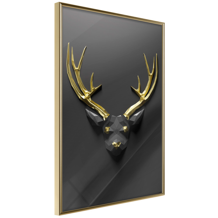 Poster Golden Antlers - abstract figure resembling a deer with golden details 132269 additionalImage 12