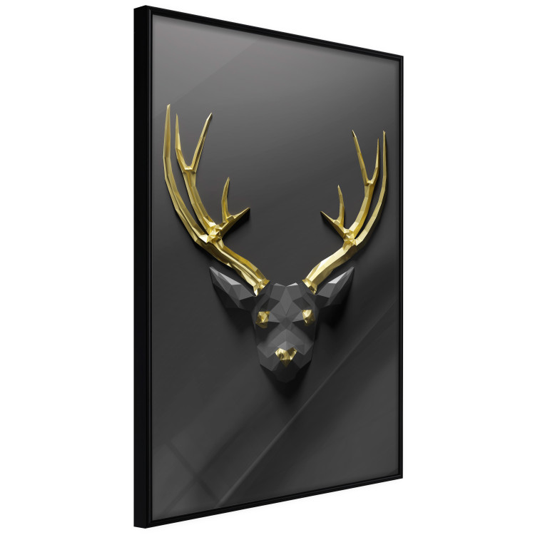Poster Golden Antlers - abstract figure resembling a deer with golden details 132269 additionalImage 11