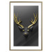 Poster Golden Antlers - abstract figure resembling a deer with golden details 132269 additionalThumb 20