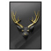 Poster Golden Antlers - abstract figure resembling a deer with golden details 132269 additionalThumb 19