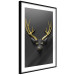 Poster Golden Antlers - abstract figure resembling a deer with golden details 132269 additionalThumb 6