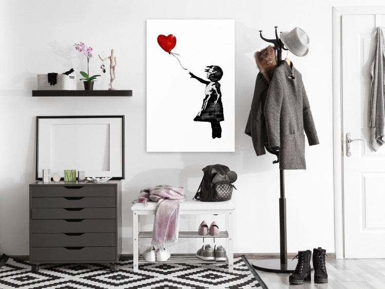 Canvas Print Banksy: Girl with Balloon (1 Part) Vertical 132469 additionalImage 3