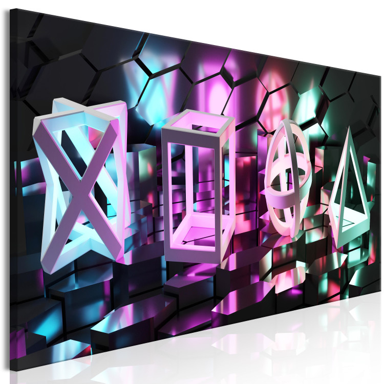 Canvas Print Signs and Crystals (1-piece) Narrow - abstract colorful shapes 135469 additionalImage 2