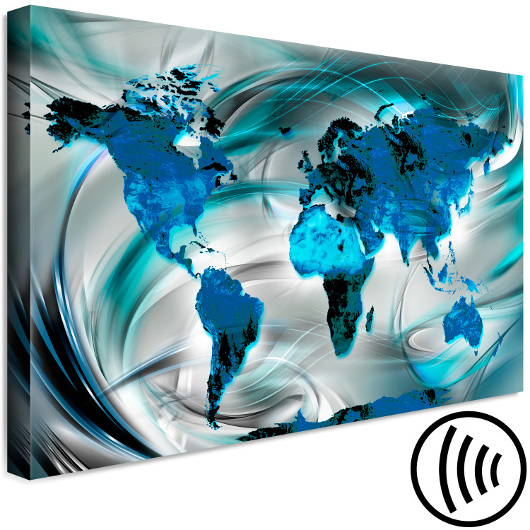 Canvas Art Print World Map in Turquoise (1-piece) Wide - blue abstraction 143569 additionalImage 6