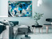 Canvas Art Print World Map in Turquoise (1-piece) Wide - blue abstraction 143569 additionalThumb 3