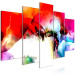 Canvas Creation of Adam (5-piece) - religious colorful abstraction with hands 145269 additionalThumb 2