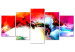 Canvas Creation of Adam (5-piece) - religious colorful abstraction with hands 145269