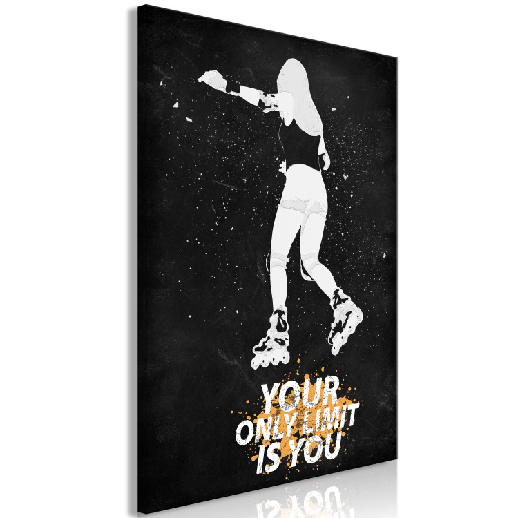 Canvas Rollerblading Girl (1-piece) - black and white woman and text 149269 additionalImage 2