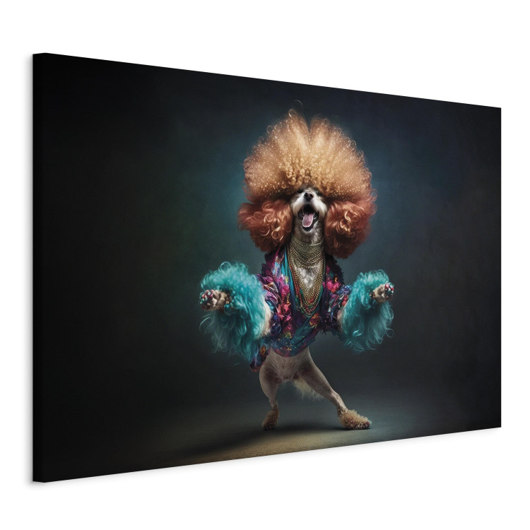 Canvas Print AI Dog Doodle - Disco Dancing Animal With Afro - Horizontal 150169 additionalImage 2