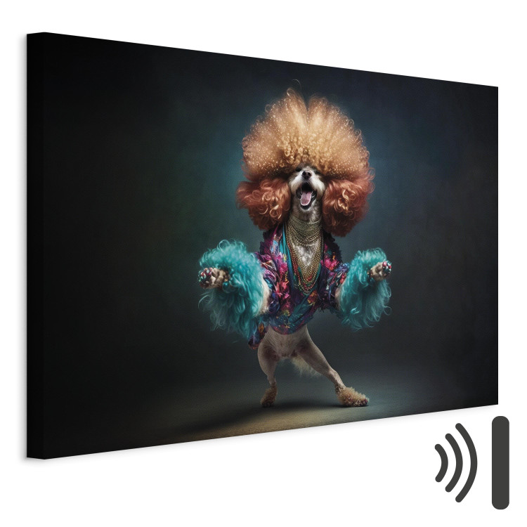 Canvas Print AI Dog Doodle - Disco Dancing Animal With Afro - Horizontal 150169 additionalImage 8