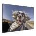 Canvas Print AI English Setter Dog - Animal With Glasses Riding in a Car - Horizontal 150269 additionalThumb 2