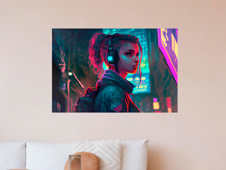 Poster Woman From a Computer - A Girl in the City in the Climate of Cyberpunk 150669 additionalImage 9