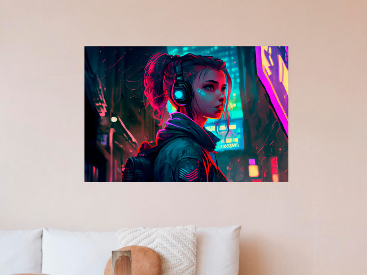 Poster Woman From a Computer - A Girl in the City in the Climate of Cyberpunk 150669 additionalImage 7
