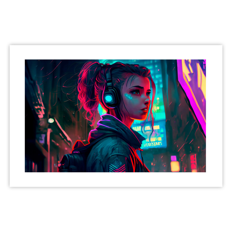 Poster Woman From a Computer - A Girl in the City in the Climate of Cyberpunk 150669 additionalImage 17