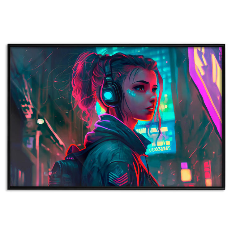 Poster Woman From a Computer - A Girl in the City in the Climate of Cyberpunk 150669 additionalImage 18