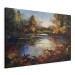 Canvas Lake in Autumn - An Orange-Brown Landscape Inspired by Monet 151069 additionalThumb 2