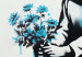 Wall Poster Blue Graffiti - A Boy With a Bouquet Inspired by Banksy’s Style 151769 additionalThumb 3