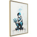 Wall Poster Blue Graffiti - A Boy With a Bouquet Inspired by Banksy’s Style 151769 additionalThumb 2