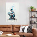 Wall Poster Blue Graffiti - A Boy With a Bouquet Inspired by Banksy’s Style 151769 additionalThumb 19