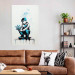 Wall Poster Blue Graffiti - A Boy With a Bouquet Inspired by Banksy’s Style 151769 additionalThumb 12