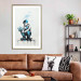 Wall Poster Blue Graffiti - A Boy With a Bouquet Inspired by Banksy’s Style 151769 additionalThumb 16