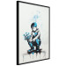 Wall Poster Blue Graffiti - A Boy With a Bouquet Inspired by Banksy’s Style 151769 additionalThumb 5