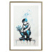 Wall Poster Blue Graffiti - A Boy With a Bouquet Inspired by Banksy’s Style 151769 additionalThumb 11