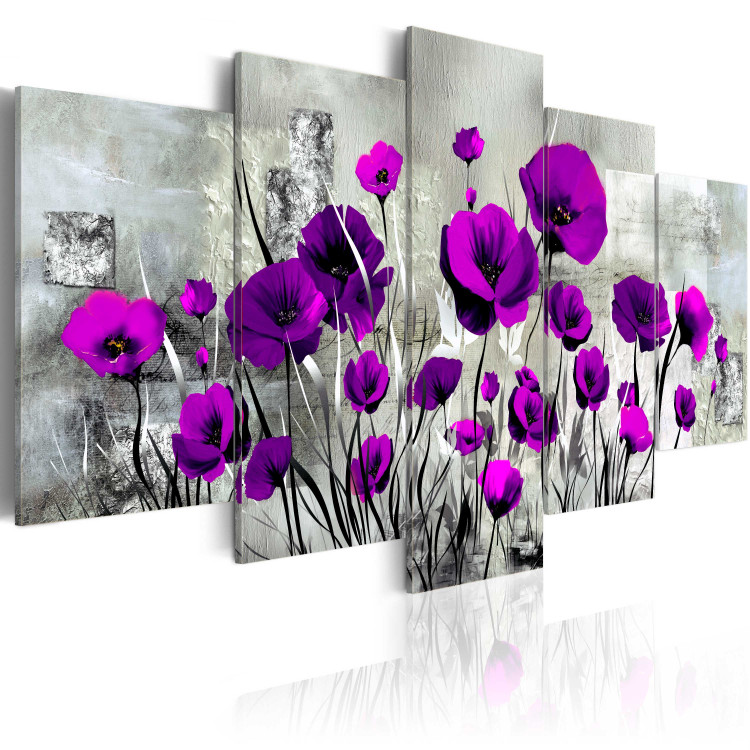 Canvas Meadow: Purple Poppies 50369 additionalImage 2