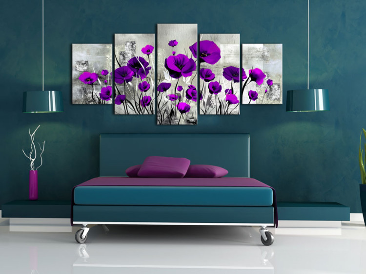 Canvas Meadow: Purple Poppies 50369 additionalImage 3