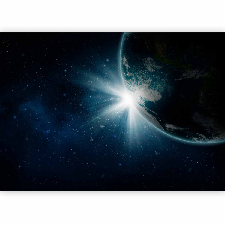 Wall Mural Birth of the World - Dark Space Landscape with Stars and Glow 60169 additionalImage 1