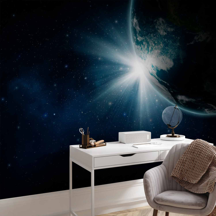 Wall Mural Birth of the World - Dark Space Landscape with Stars and Glow 60169 additionalImage 4
